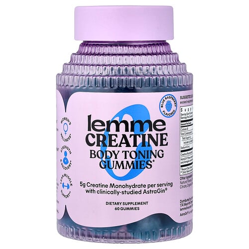 Lemme, Kreatin, Body Toning Gummies, Blå Hallon, 60 gummies Lemme, Kreatin, Body Toning Gummies, Blå Hallon, 60 gummies